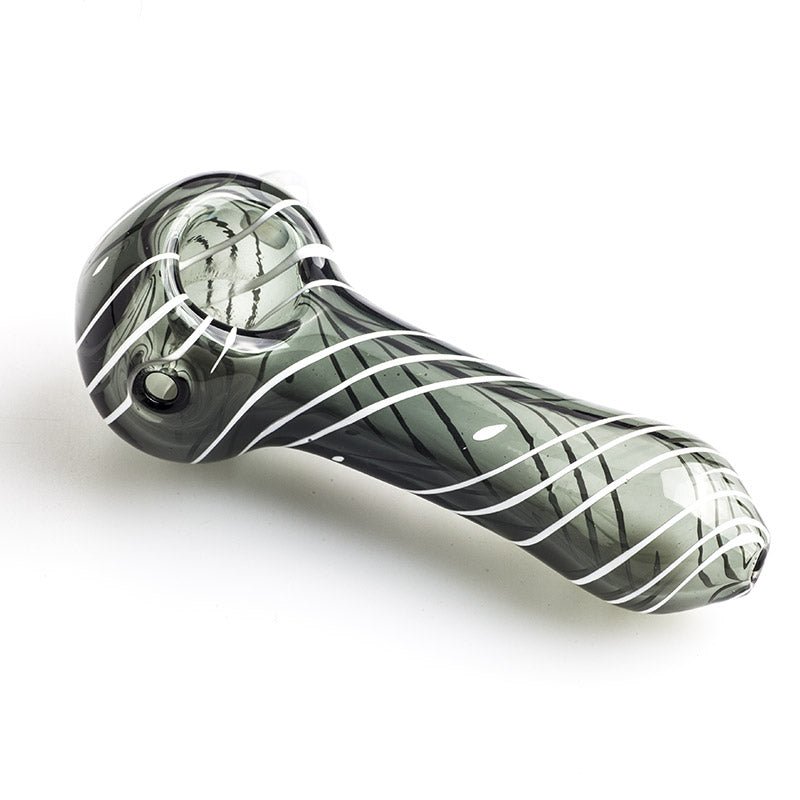 Spiral Glass Spoon Pipe w/ White Marble