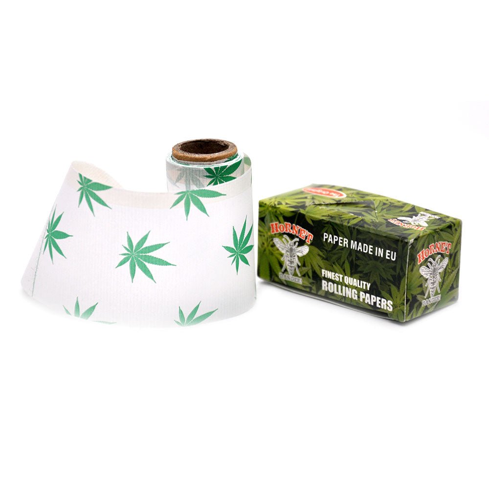 Hornet 5m Hempleaf Pattern Natural Rolling Paper 5 Rolls