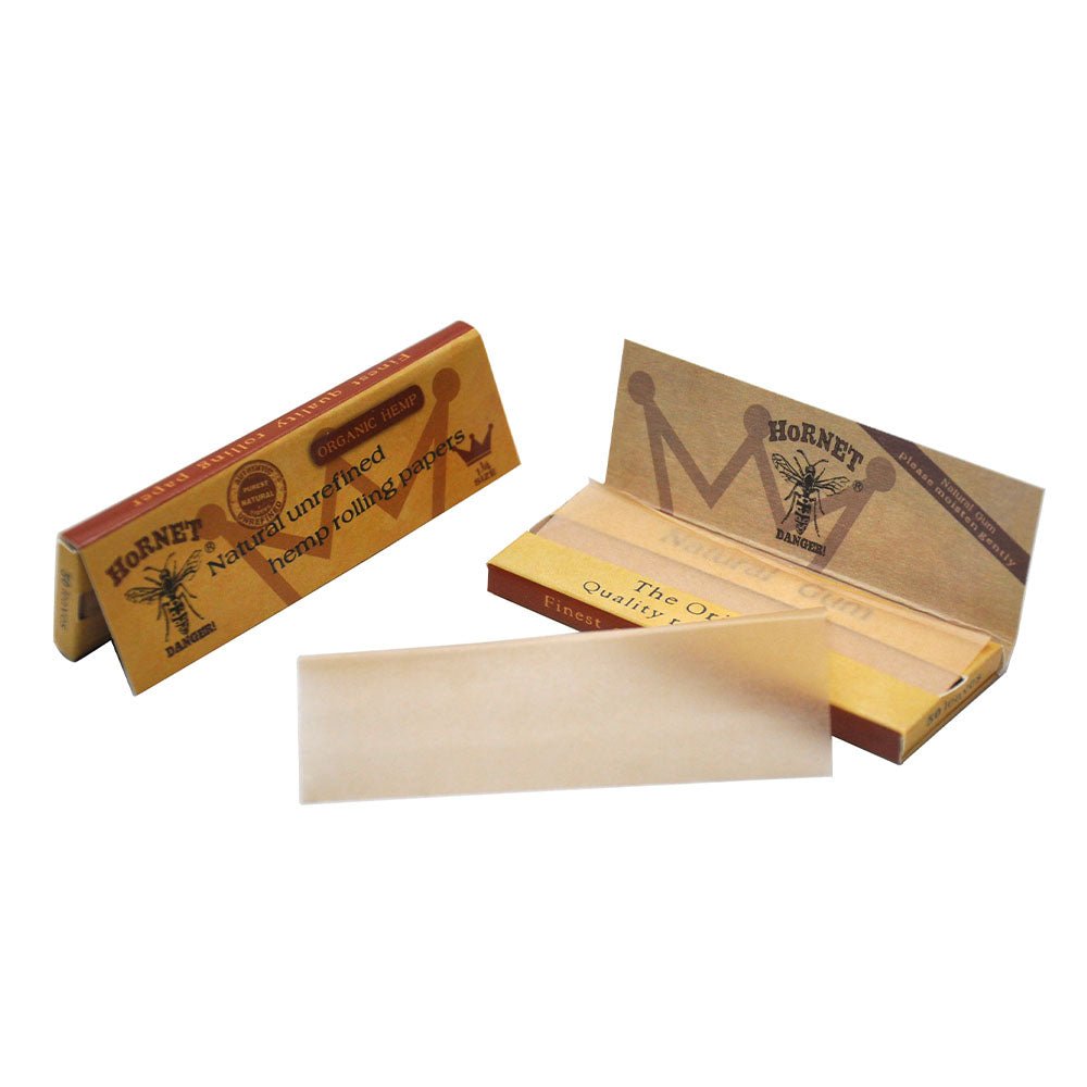 Hornet Brown Slim Organic Hemp Rolling Paper 5 Booklets