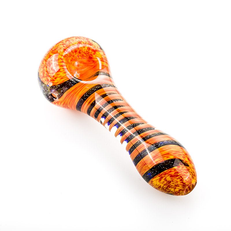 Orange Spiral Pattern Glass Pipe