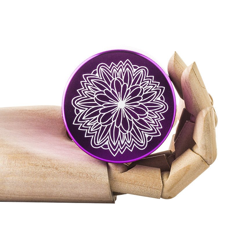 Purple Carved Flower Weed Grinder 4 Layer