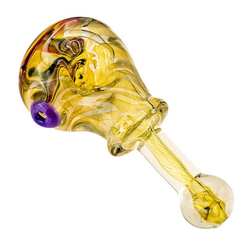 Spiral Yellow Glass Weed Pipe