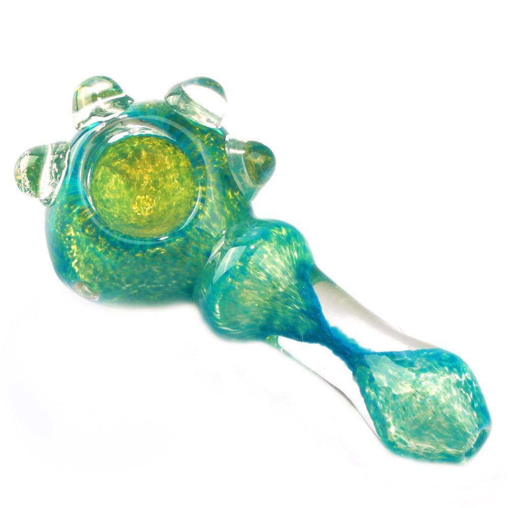 Turquoise Blue Dichroic Color Scheme Spoon Glass Pipe