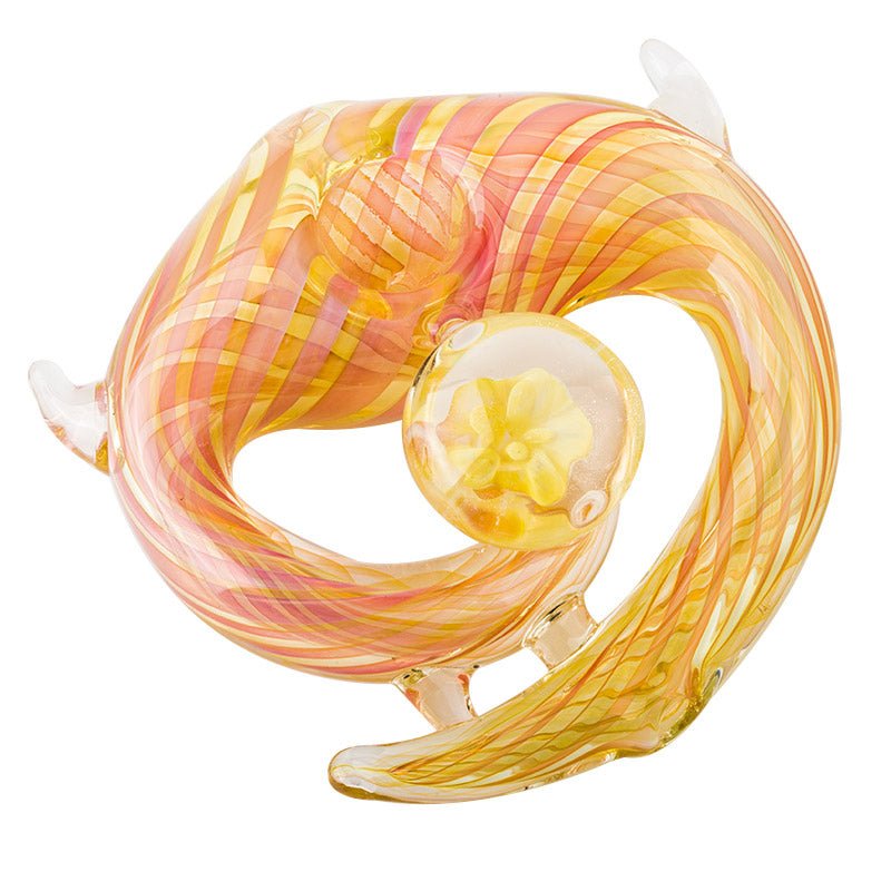 Twisted Stripe Round Glass Hand Pipe