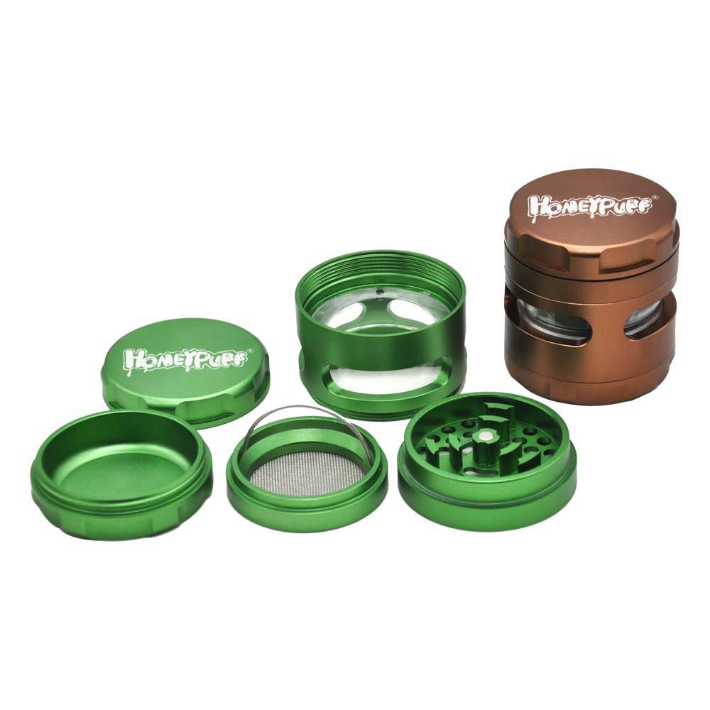 Honeypuff 4 Layer Herb Grinder with Transparent Window 61 MM (7 Color)