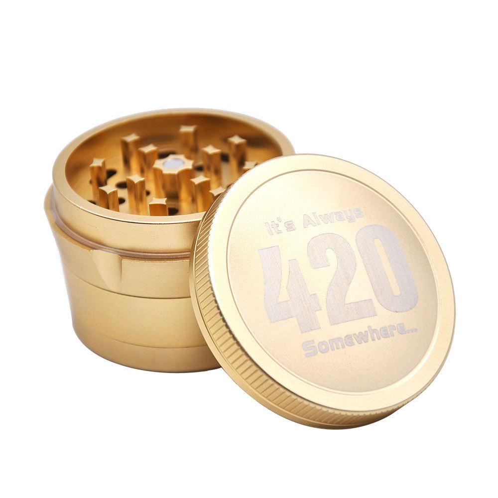 "It's Always 420 Somewhere" Grinder 4 Layer 63MM (2 Color)