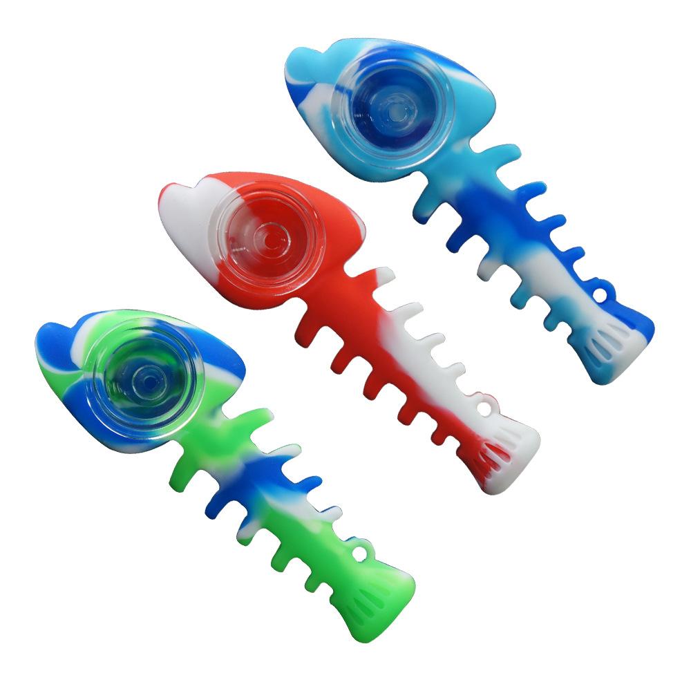 Fish Bone Silicone Weed Pipe