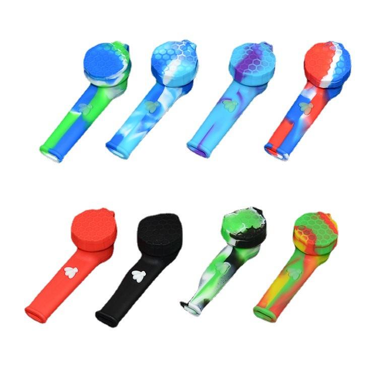 Honeycomb Silicone Pipe w/ Lid (Random Color)