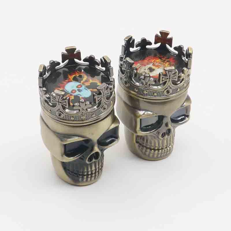 Crown Skull Plastic Weed Grinder 2 Layer