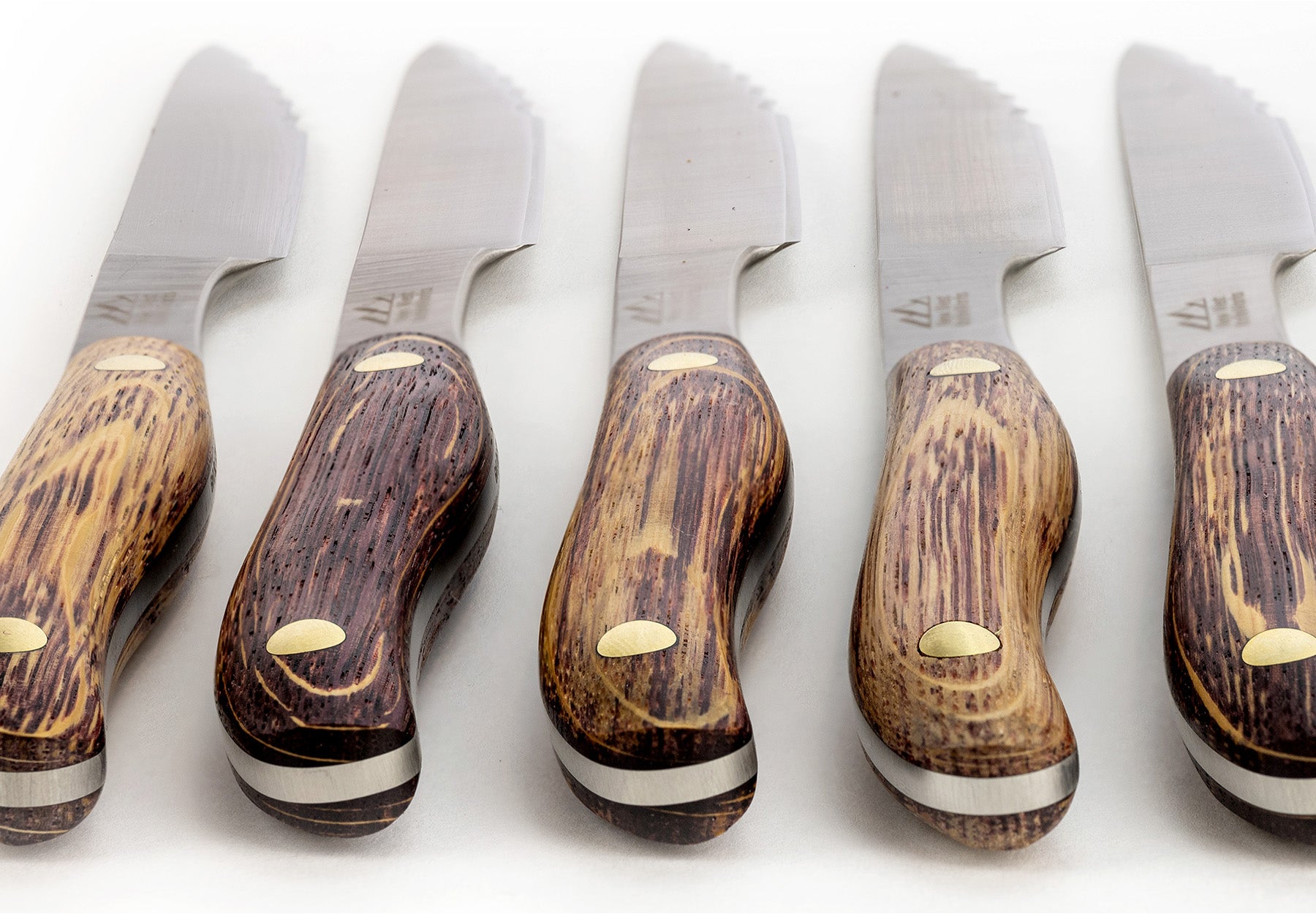 Steak Knife Set / Charred Bourbon Barrel Oak Handle — Feder knives