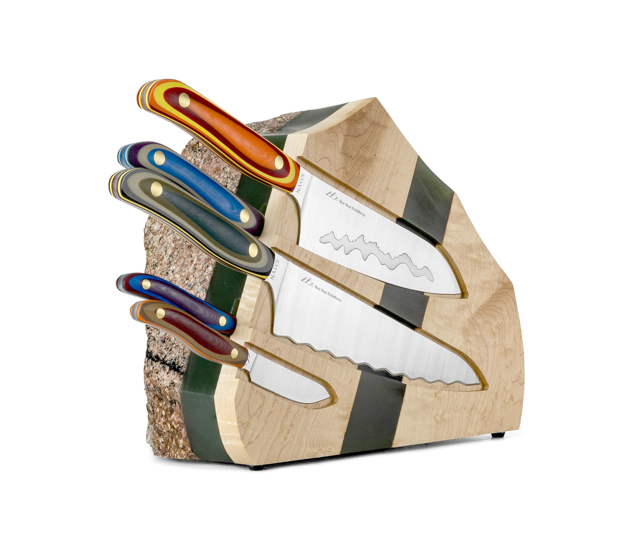 Arete Block & 7pc Knife Set. - New West KnifeWorks