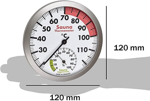 One Dial Stainless Steel Sauna Thermometer / Hygrometer