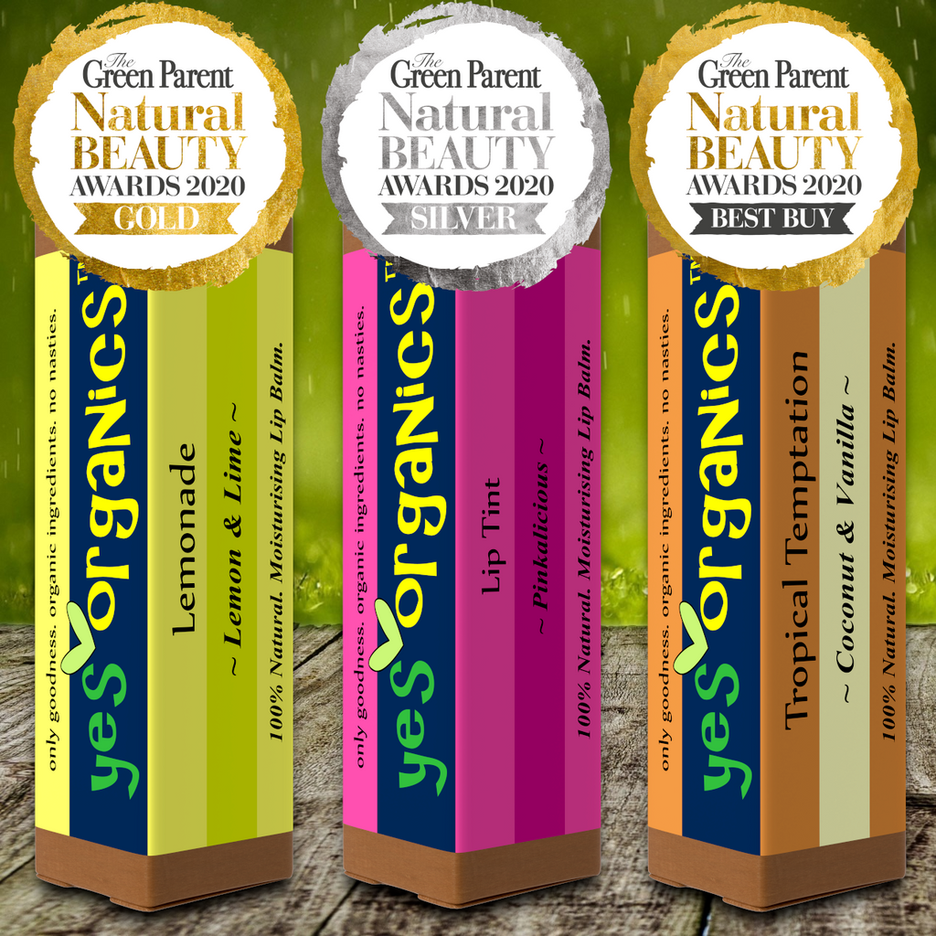 Best Lip Balm | Green Parent Natural Beauty Awards | Yes Organics Lip Balms