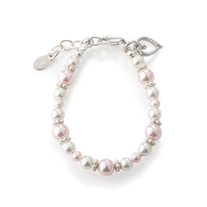 Children's Sterling Silver Pink & White Pearl Baby Bracelet - Remi - Always + Alexis