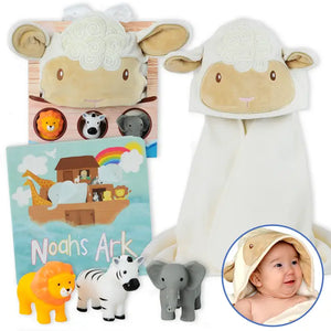 Noah's Ark Baby Gift Set w/ Book, Towel and Squirt Toys - Always + Alexis