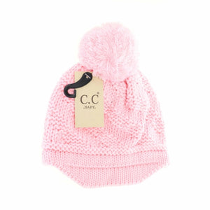 C.C Baby Brim Beanie Hat with Pom Pale Pink - Always + Alexis