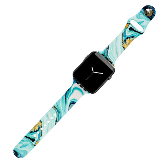 Viv and Lou Teal Marble Watch Band