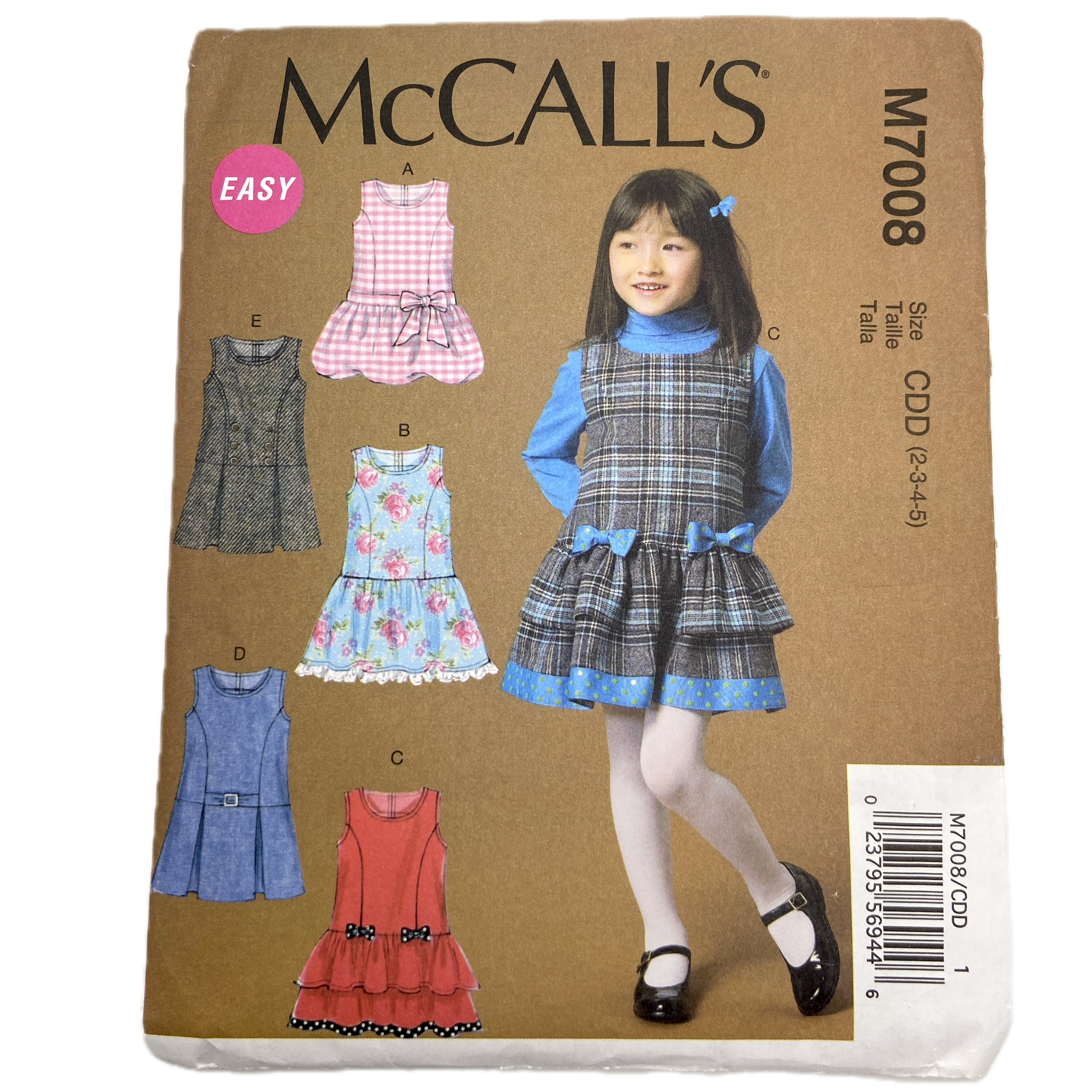 McCall's 7008 | Kids Dresses/Jumpers | Sizes 2-3-4-5