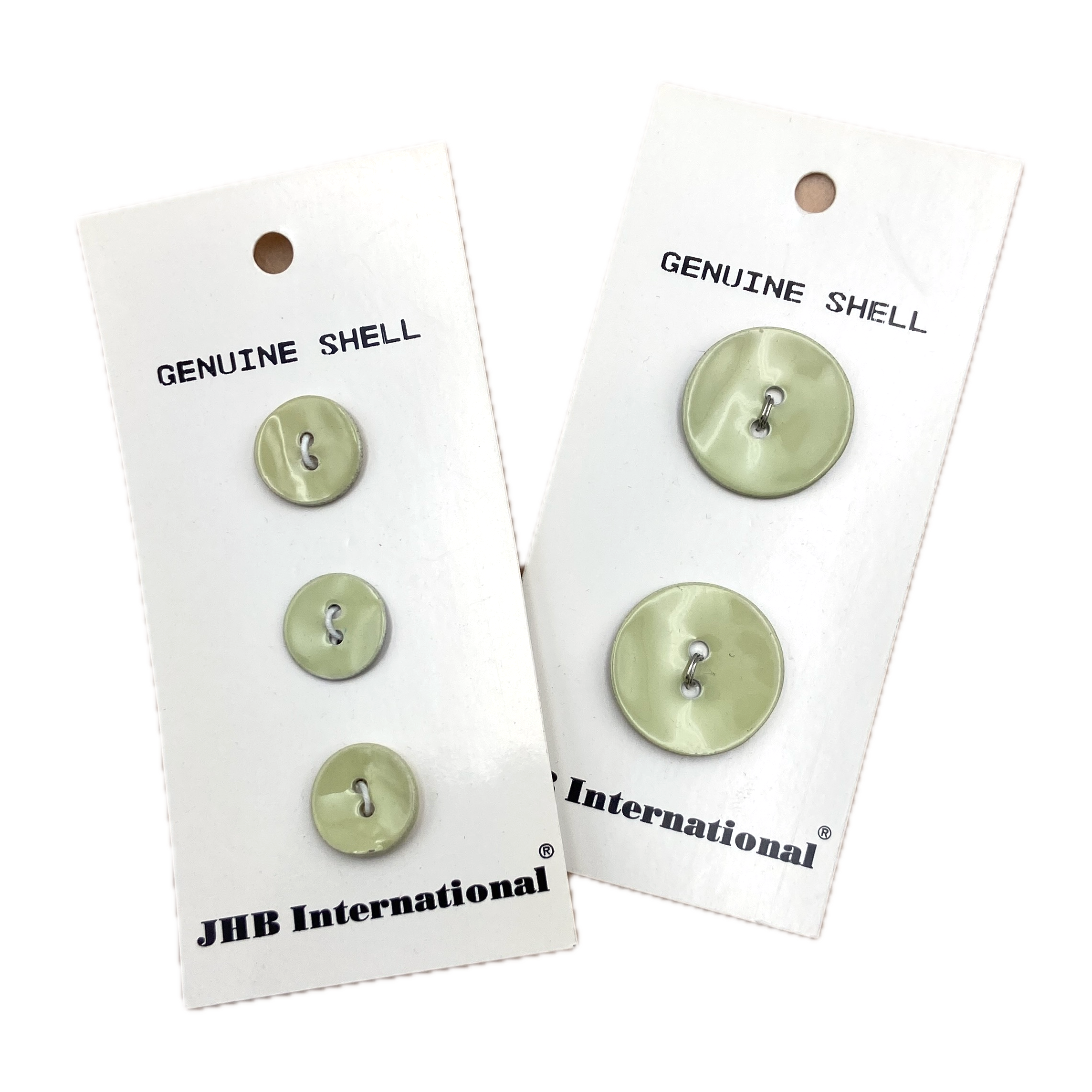1/2" or 3/4" Light Sage | Shell Buttons | Choose Your Size