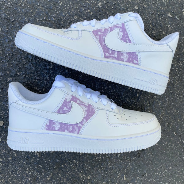 Custom LV x White Air Force 1 Lows - With Toe Box – Detroit Customs