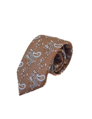 Forsyth Brown Paisley Tie - Liam John USA - Brown Paisley Tie
