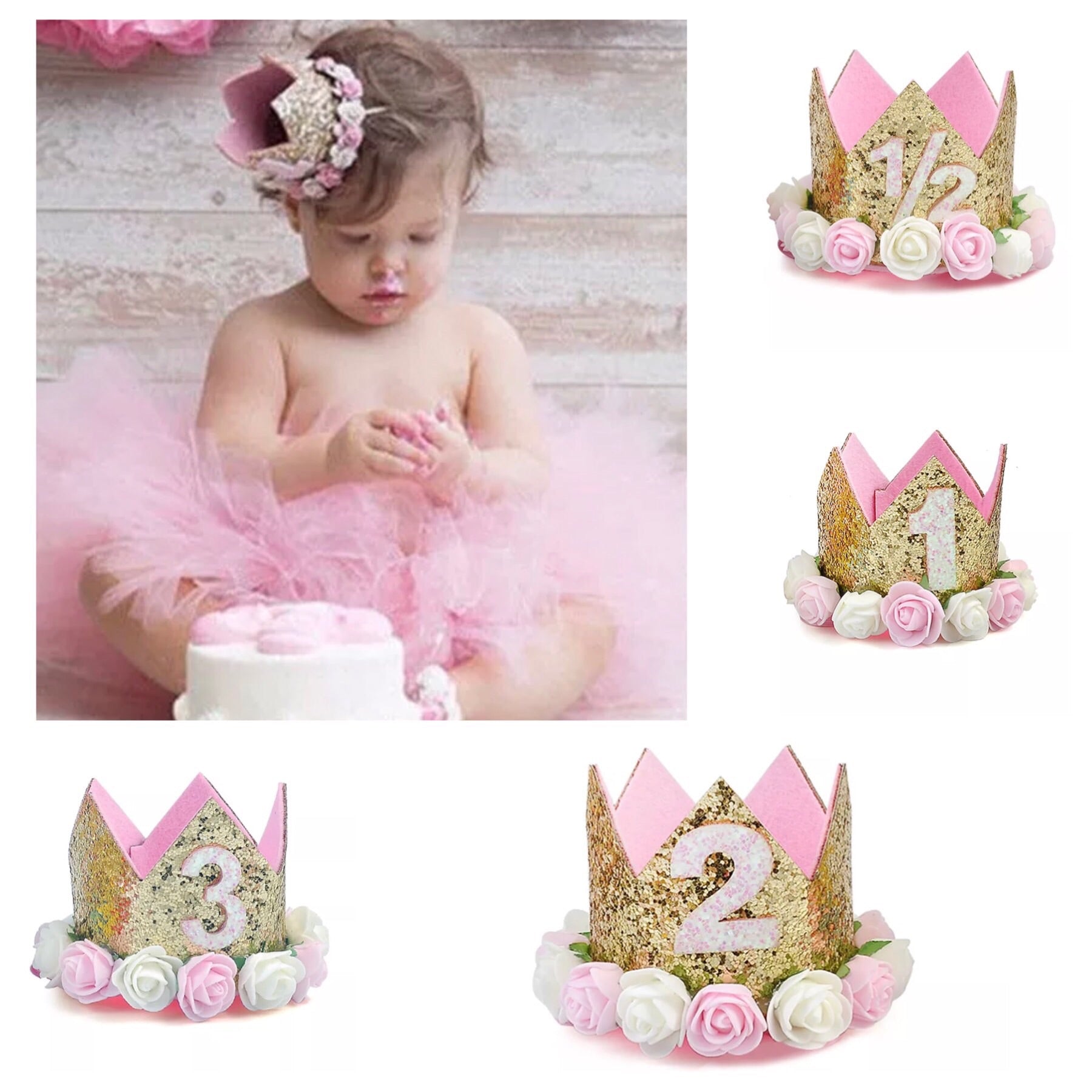 infant birthday crown