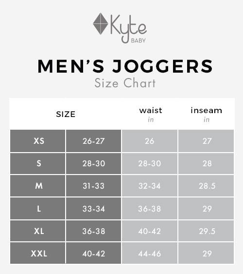 Men's Joggers Size Chart