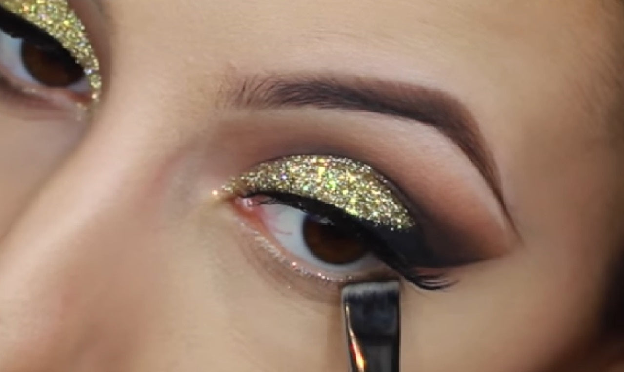 Gold Glitter Cut Crease Smokey Eye Makeup Tutorial Chicbabe Boutique