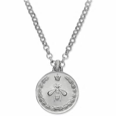 SILVER GUCCI BEE COIN PENDANT