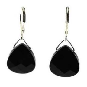 Jet Black Swarovski Crystal Briolette Dangle Earrings - Creative ...
