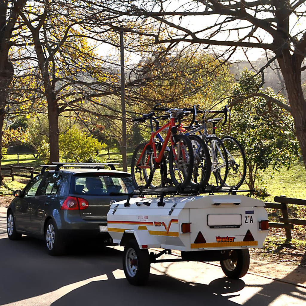 trailer with bike rack on top