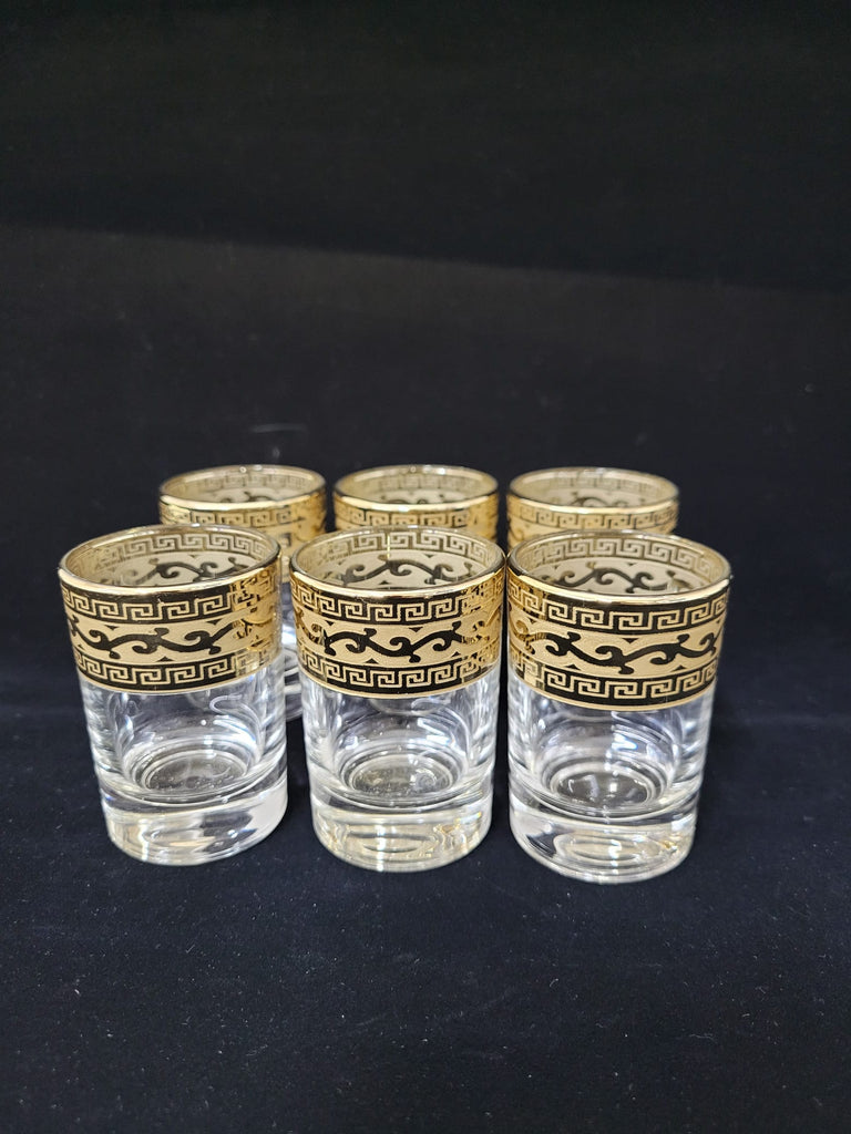 Gold Rimmed Greek Key Pint Glasses - Set of 6 – ImportedGiftDepot