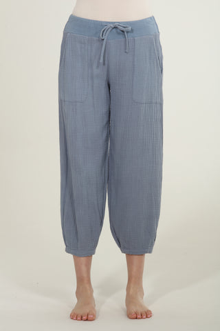 Gauze Capri Pants - Oatmeal - Stone