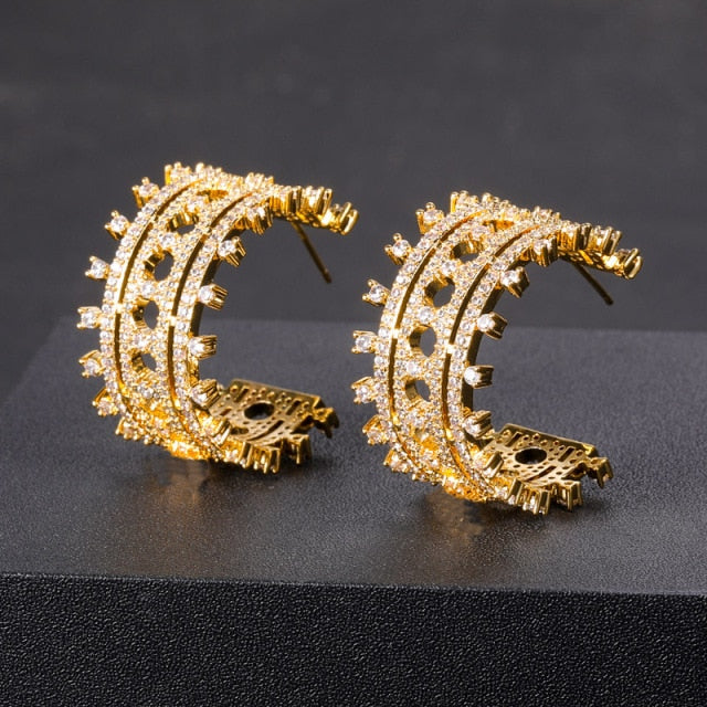 18K Gold  and Platinum Plated Earrings