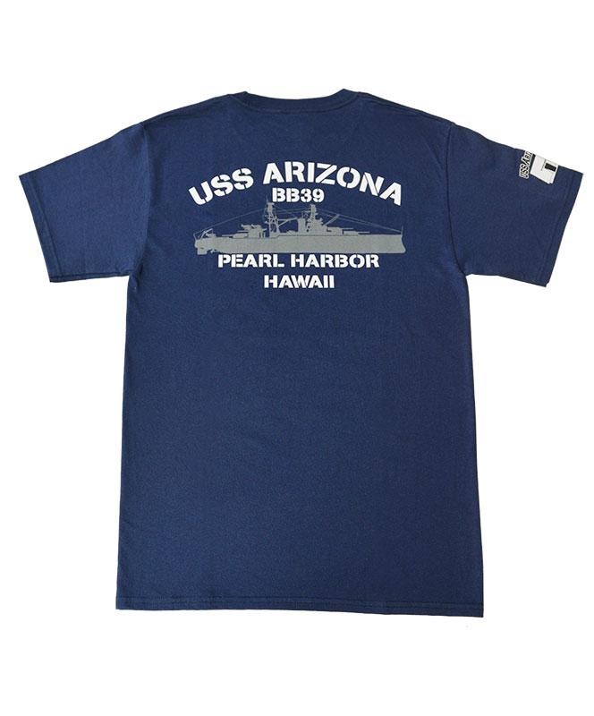 Men\'s USS Arizona Navy BB39 Blue T-shirt