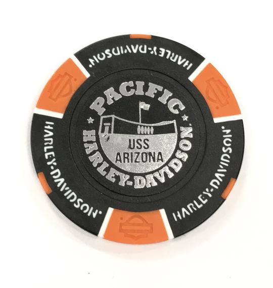 orange poker chip