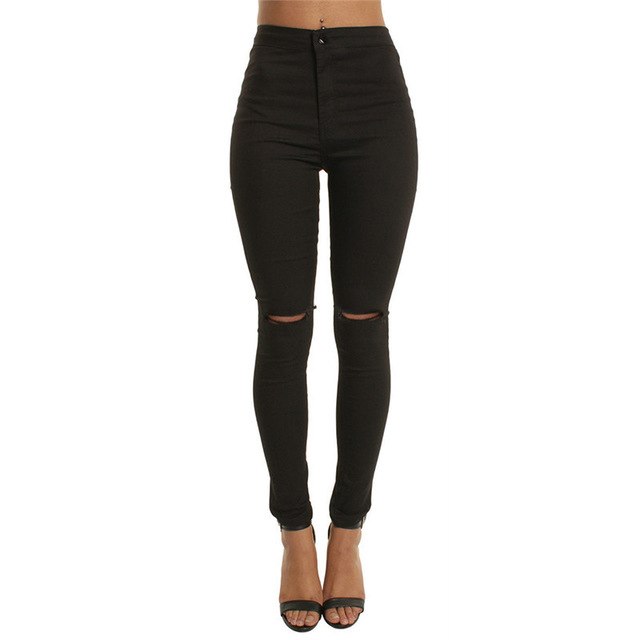 black ripped skinny jeans womens high waisted