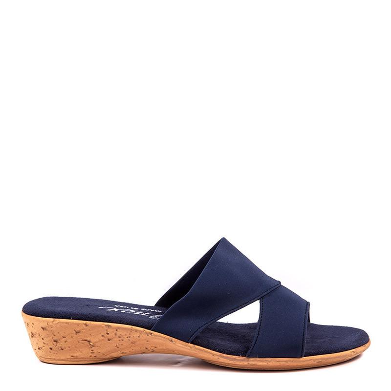 navy low wedge