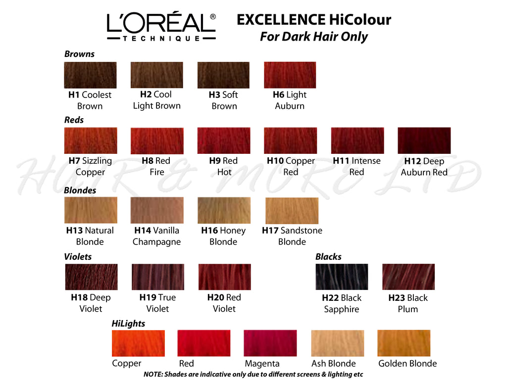 Loreal Excellence HiColor Permanent Creme Colour 49g (For Dark Hair On –  Hair and More Ltd