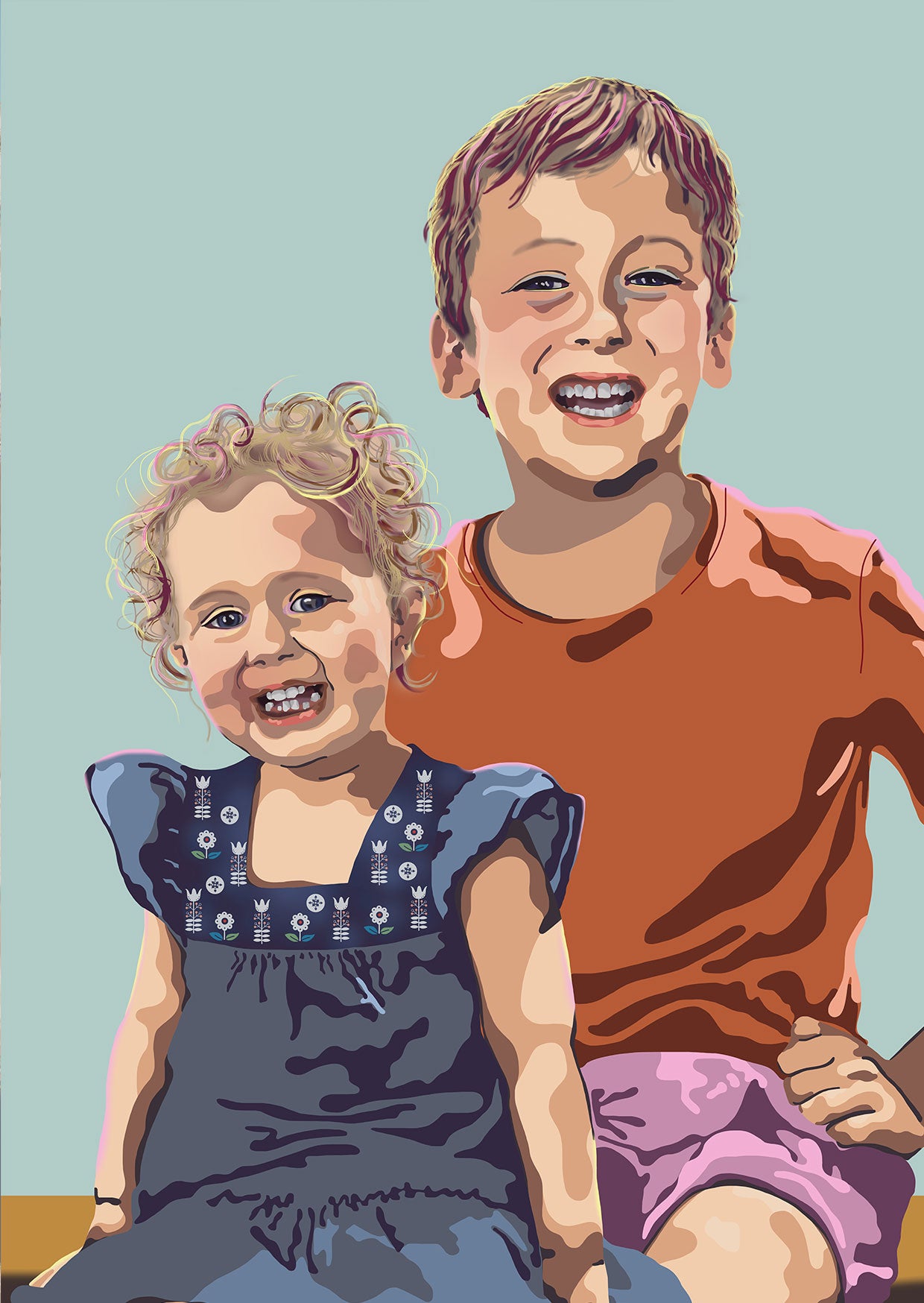 Custom family portrait illustration