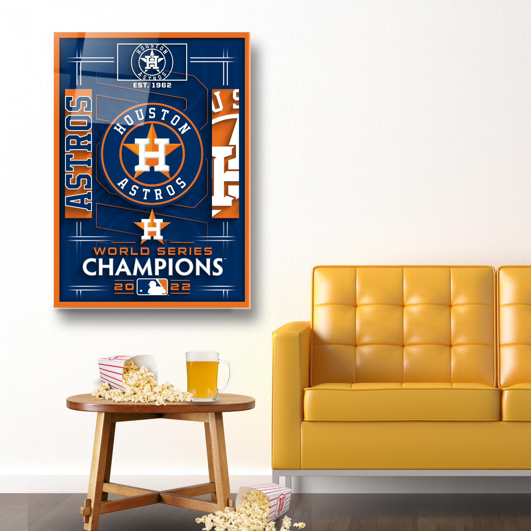 Houston Astros 2005 League Championship Photograph with StatIsticIstics  Nested on a 12 x 15 Plaque