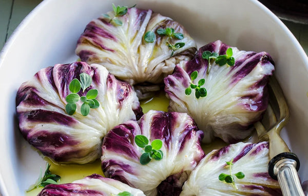 Potato and Sausage Stuffed Radicchio Leaves