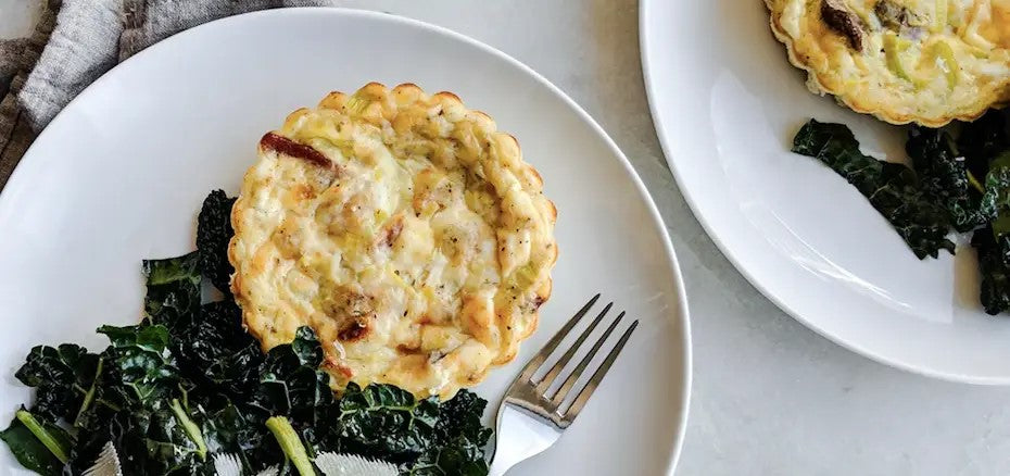 Easy Crustless Quiche with Bacon and Leeks