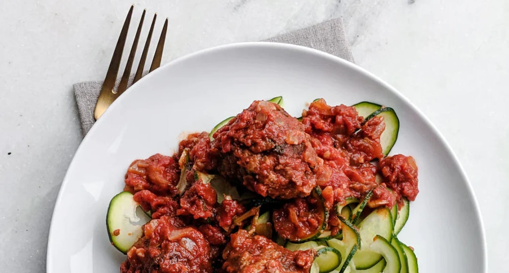 horizo Meatballs with Zucchini Noodles