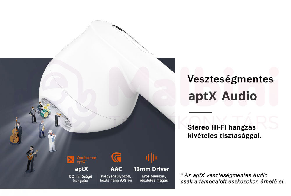 Onyx Ace aptX technológiával veszteségmentes, CD minőségű zenelejtászást tesz lehetővé