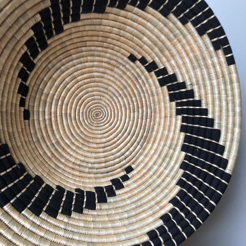 18" Black & Natural African Basket