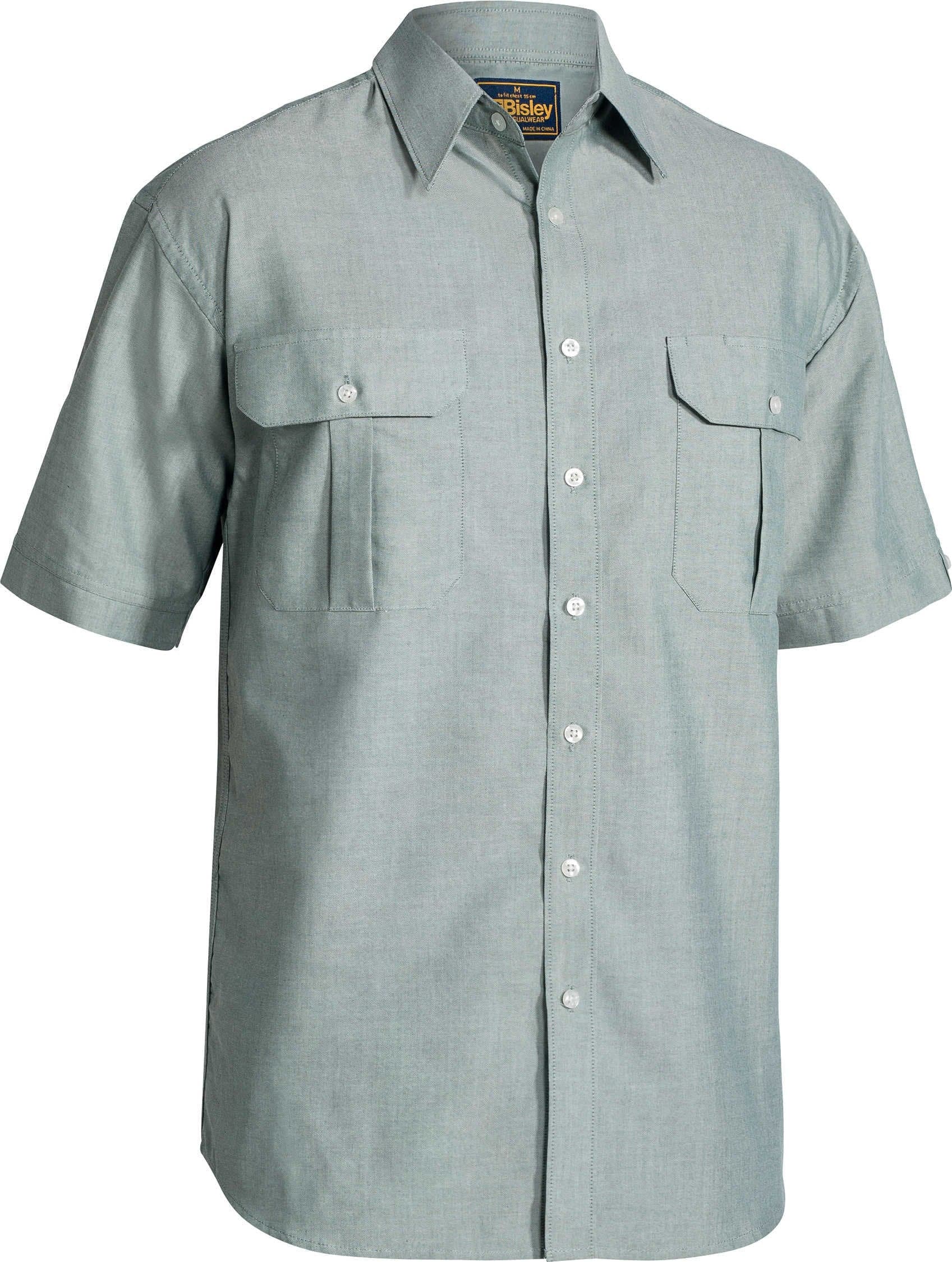 Bisley Oxford Shirt - Short Sleeve - Green (BS1030)