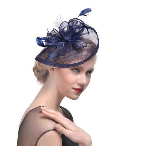 navy blue occasion hats