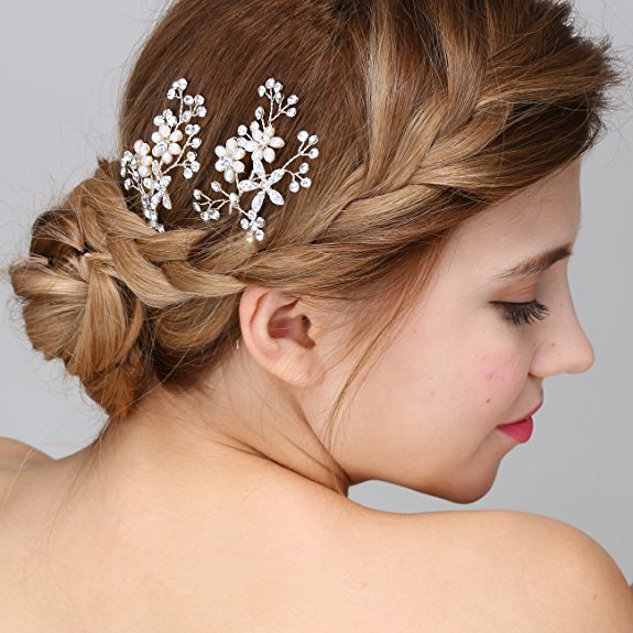 floral hair pins wedding