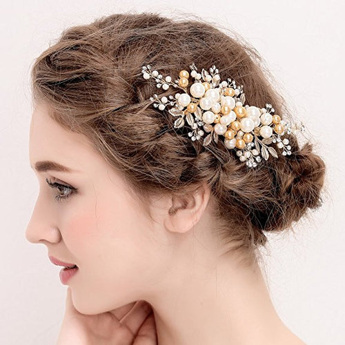 gold hair fascinators for weddings